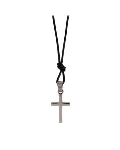 Leder-Halsband mit Anhänger 'Kreuz'