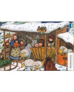 Adventskalender-Karte 'An der Krippe'