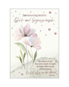 Postkarte 'Zum Geburtstag herzliche Glück- und Segenswünsche' 4 Ex.