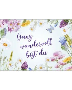 Postkarte 'Ganz wundervoll bist du' 4 Ex