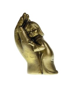 Figur 'Hand mit Kind' gold/bronzefarben