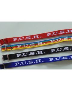 Armband 'P.U.S.H.' gewebt, regenbogen,