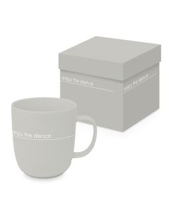 Tasse 'enjoy the silence' taupe