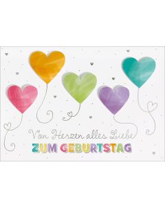 Faltkarte 'Von Herzen alles Liebe zum Geburtstag'