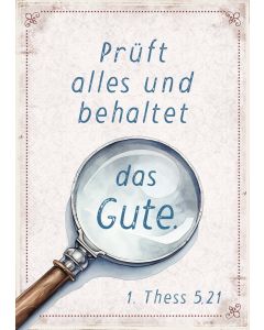 Postkarte 12 Ex. 'Prüft alles und behaltet das Gute.'