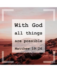 Postkarte 'With God all things are possible. Matthew 19:26'