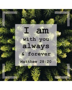 Postkarte 'I am with you always & forever. Matthew 28:20'